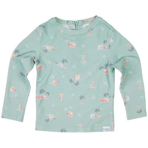 Toshi Swim Kids Rashie Half Zip Long Sleeve Classic [Colour: Uluwatu] [Size: L (6)] **