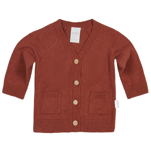 Toshi Organic Cardigan [Colour: Red Gum] [Size: 1 Year] [Style: Remy] **
