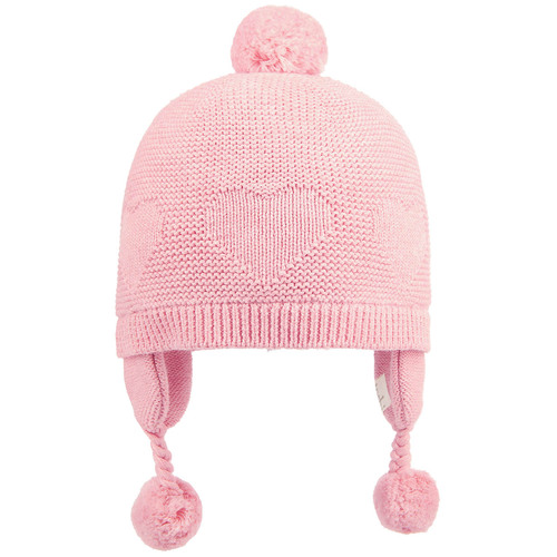 Toshi Organic Earmuff Beanie [Colour: Pearl] [Size : XS NB to 8mths (43cm)] [Style: Heart]