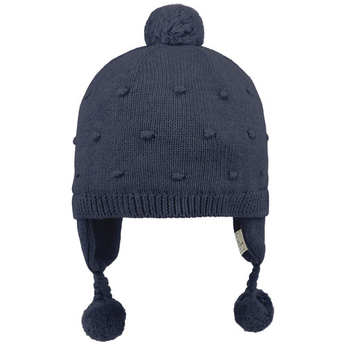 Toshi Organic Earmuff Beanie [Colour: Ink] [Size : S 8mths to 2yrs (52cm)] [Style: Popcorn] **
