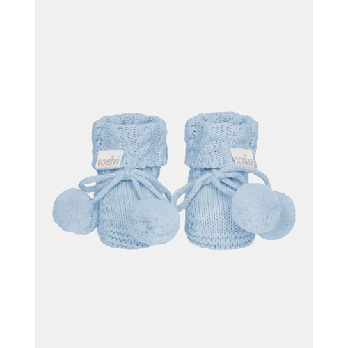 Toshi Organic Booties Yummy Colour: Bluebell Size: 0-3 Months (000)