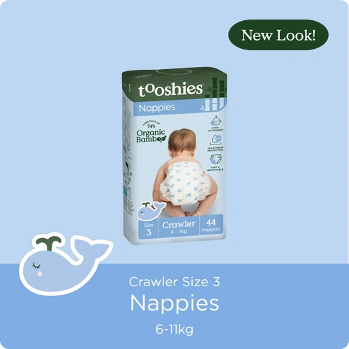 Tooshies Nappies Size 3 | Crawler | 6-11kg | 44pk