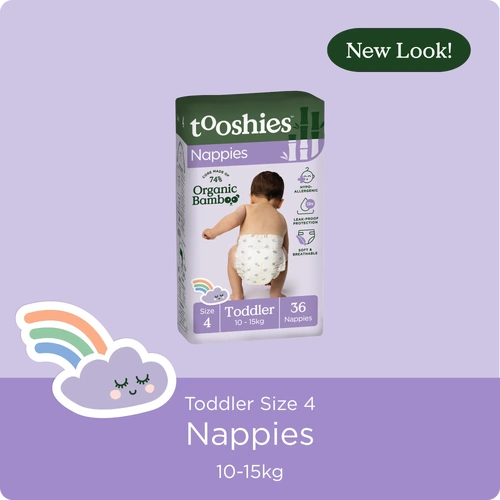 Tooshies Nappies Size 4 | Toddler | 10-15kg | 36pk