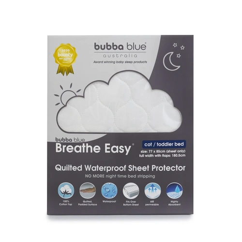 Bubba Blue Breathe Easy Cot / Toddler Bed Quilted Waterproof Mattress Protector 63802