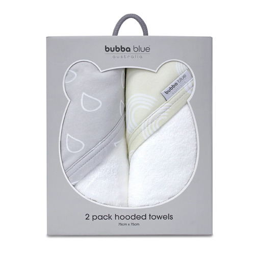Bubba Blue Nordic 2pk Hooded Towels Grey/Sand 08022