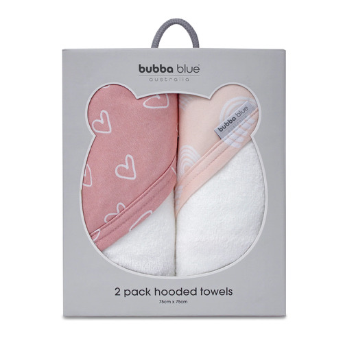 Bubba Blue Nordic 2pk Hooded Towel Dusty Berry/Rose 08046