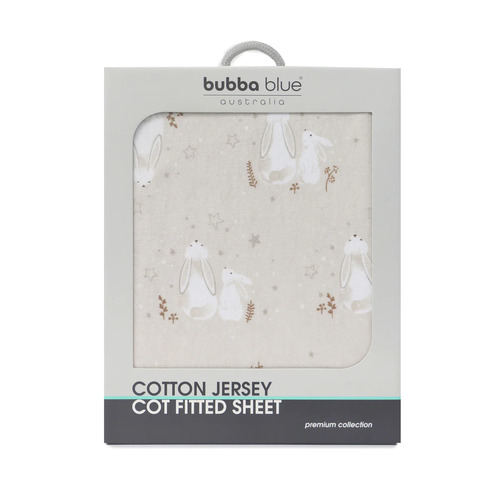 Bubba Blue Jersey Cot Fitted Sheet Bunny Dream 10728 **