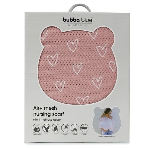 Bubba Blue Nordic Air+ Mesh Nursing Scarf Berry Heart 11619