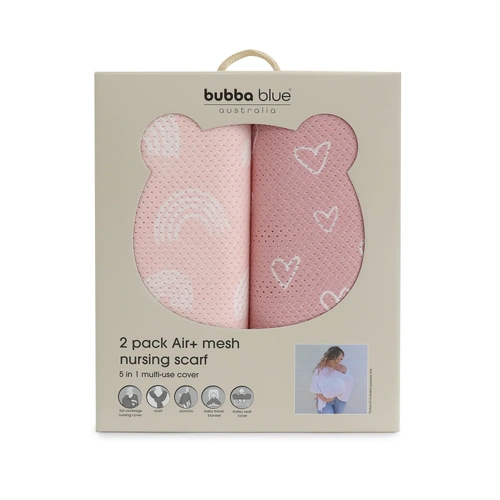 Bubba Blue Nordic 2pk Air+ Mesh Nursing Scarf Berry/Rose 115518