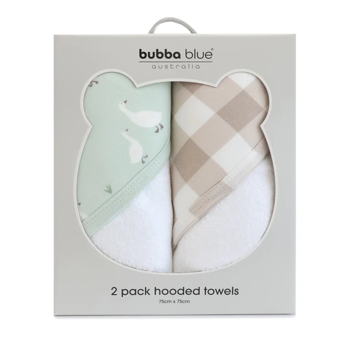 Bubba Blue Provincial 2pk Hooded Towel Olive/Taupe 17277