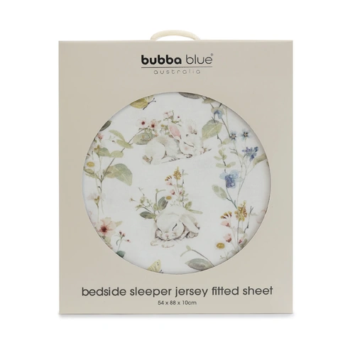 Bubba Blue Jersey Bedside Sleeper Fitted Sheet Sleeping Bunny 118038