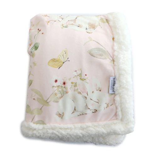 Bubba Blue Sleeping Bunny Reversible Fleece Cuddle Blanket 118090