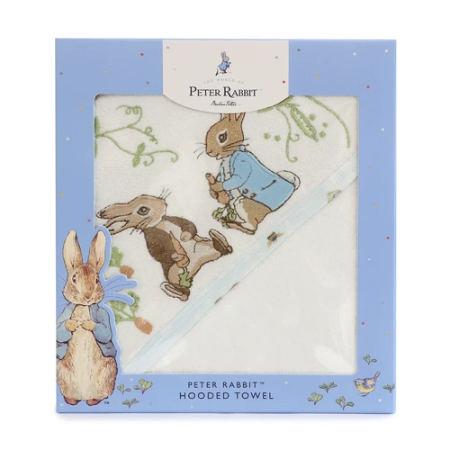 Bubba Blue Peter Rabbit & Benjamin Bunny Hooded Towel Blue 18380