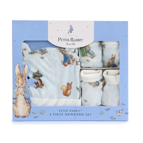 Bubba Blue Peter Rabbit & Benjamin Bunny 3pcs Newborn Layette Set Blue 18427