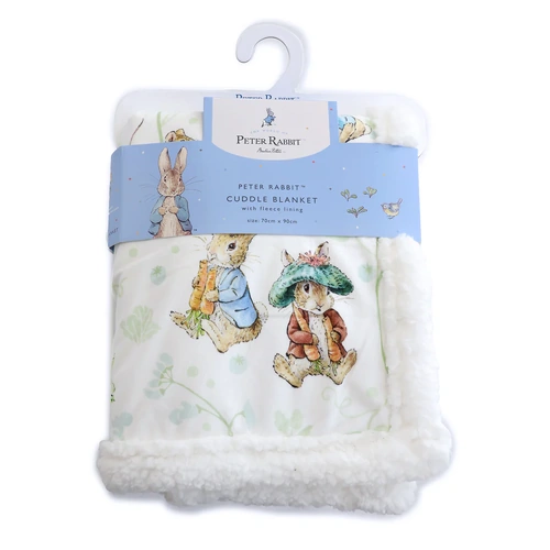Bubba Blue Peter Rabbit & Benjamin Bunny Cuddle Blanket Blue 18441