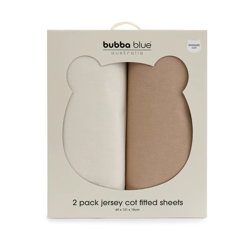 Bubba Blue Bubba Sundae 2pk Jersey Cot Fitted Sheets - Chestnut 19134