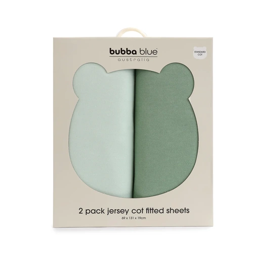 Bubba Blue Bubba Sundae 2pk Jersey Cot Fitted Sheets - Greentea 19158