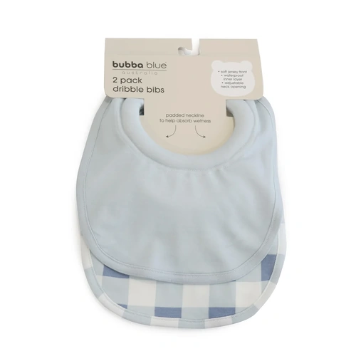 Bubba Blue Sundae 2pk Dribble Bibs - Blueberry 19264