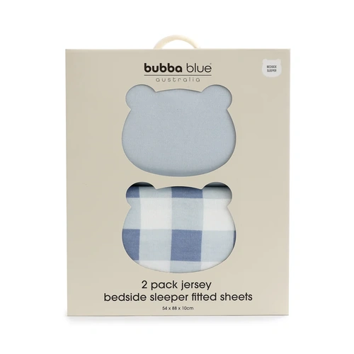 Bubba Blue Bubba Sundae 2pk Jersey Co Sleeper/Bedside Sleeper Fitted Sheets - Blueberry 19301