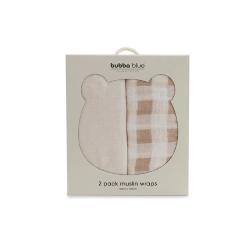Bubba Blue Bubba Sundae 2pk Muslin Wraps - Chestnut 21533