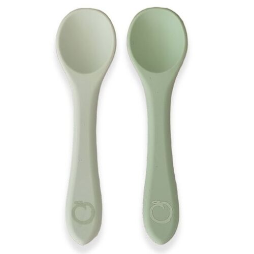 Plum Silicone Spoon Set 2pk Olive 6m+