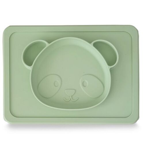 Plum Silicone Suction 2 in 1 Plate and Placemat Olive 9m+