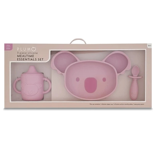 Plum 3pc Silicone Mealtime Essentials Kit Berry