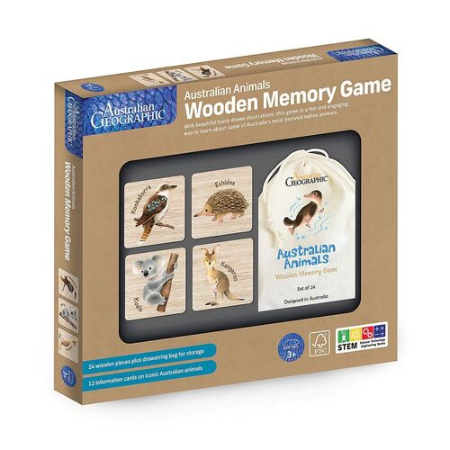 Australian Geographic Wooden Memory Game - Australian Animals AGEDV01 **