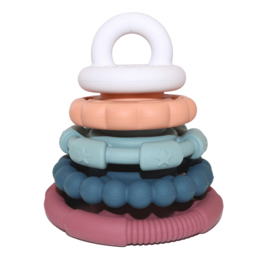 Jellystone Rainbow Stacker Silicone Teether & Toy - Earth STE