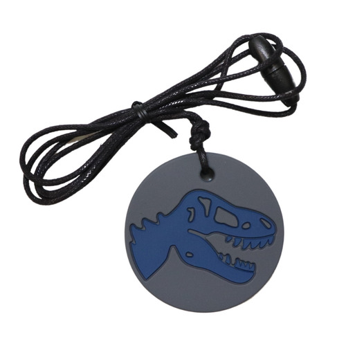 Jellystone Designs Dino Chew Pendant Grey/Blue DPG