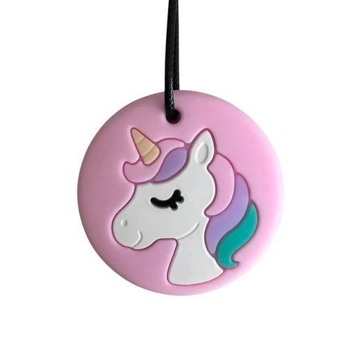 Jellystone Designs Silicone Unicorn Chew Pendant - Pink UPPI