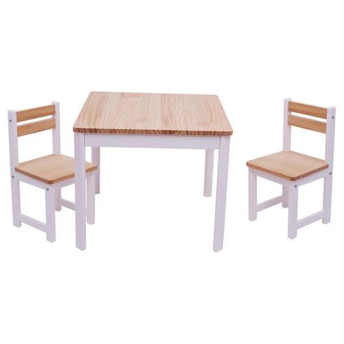 Tikk Tokk Little Boss Wooden Table & Chairs Set - Square, White LBST01W