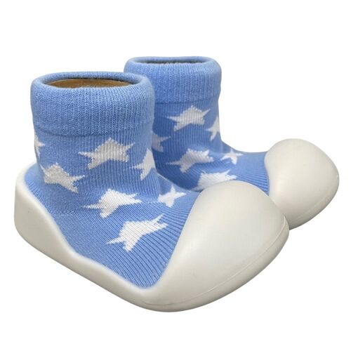 Little Eaton Rubber Soled Socks Blue with Star [Size: 6-12 Months]