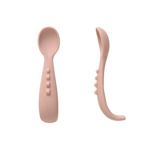 Silicone Comfy Grip Spoons 2pk - Dusty Pink