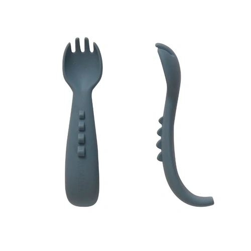 Silicone Comfy Grip Forks 2pk - Slate Blue