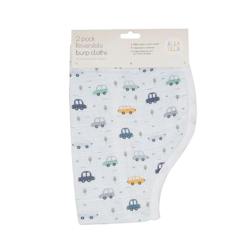 All4Ella Burp Cloth 2pk Assorted; One Supplied [Design: Beep Beep]