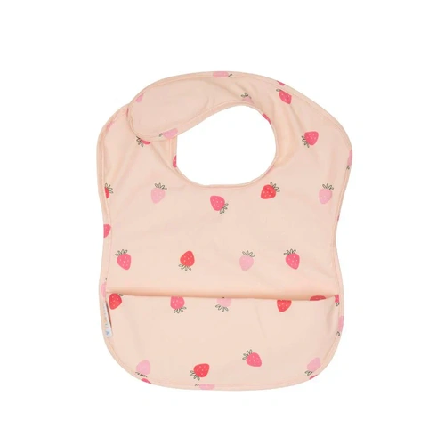 All4Ella Recycled Pouch Bib - Strawberries RPB8