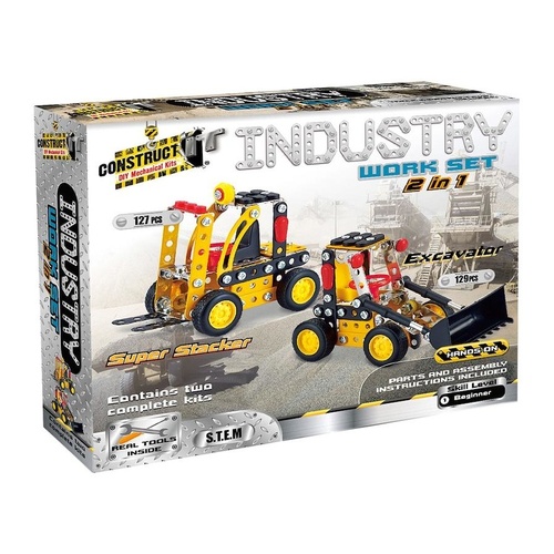Construct IT DIY Mechanical Kit - 2 in 1 Industry Work Set 129pcs 11103