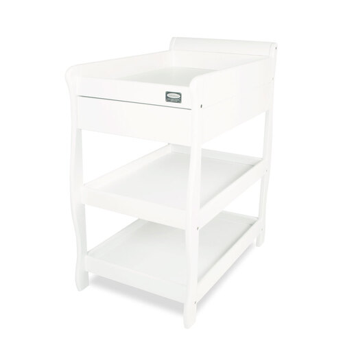 Babyhood Sleigh Change Table with Drawer [Colour: White]