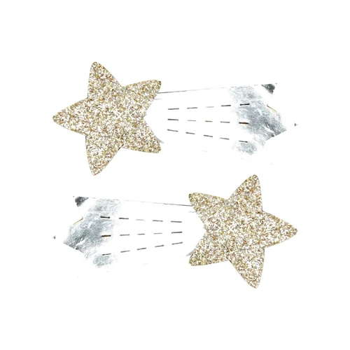 Pink Poppy Christmas Metallic Shooting Star Hairclips