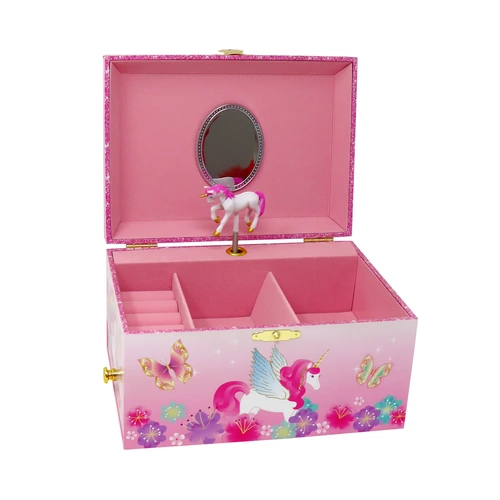 Pink Poppy Unicorn Rainbow Luxury Musical Jewellery Box MJB801