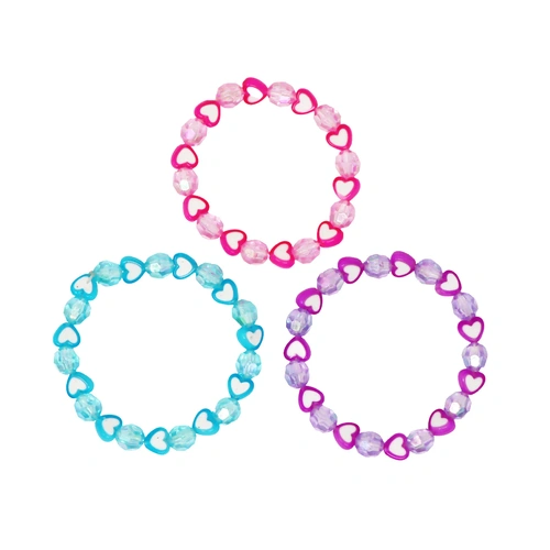 Pink Poppy Love Heart Bracelet Set of 3 BG187