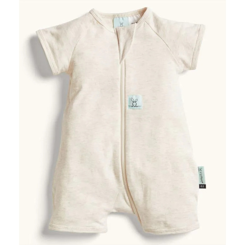 ergoPouch Short Sleeve Layer 0.2 TOG Oatmeal Marle - 0-3 Months (000)