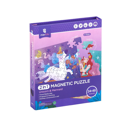 mierEdu 2in1 Magnetic Travel Puzzle - Unicorn & Mermaid ME182