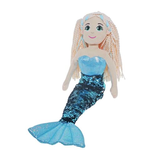 Cotton Candy Imports Sequined Mermaid Dolls - Blue Aquata MER190