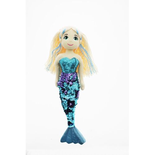 Cotton Candy Imports Sequined Mermaid Dolls - Blue Multi Lucy MER223