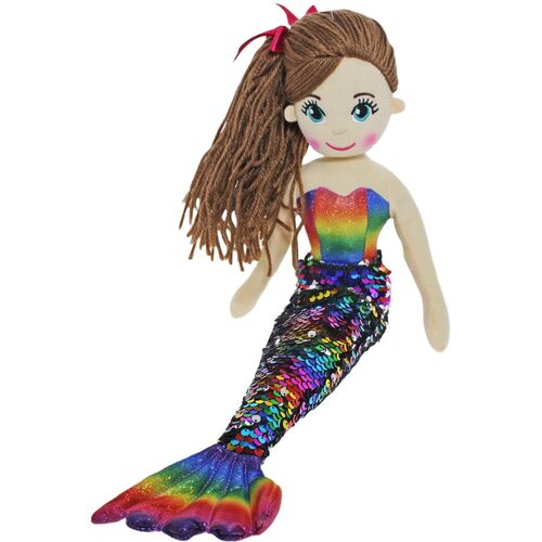 Cotton Candy Imports Sequined Mermaid Dolls - Dark Rainbow Kim MER262