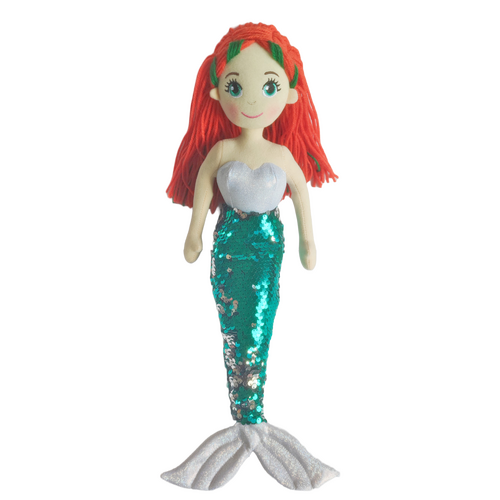 Cotton Candy Imports Sequined Mermaid Dolls - Green/Silver Faith MER266