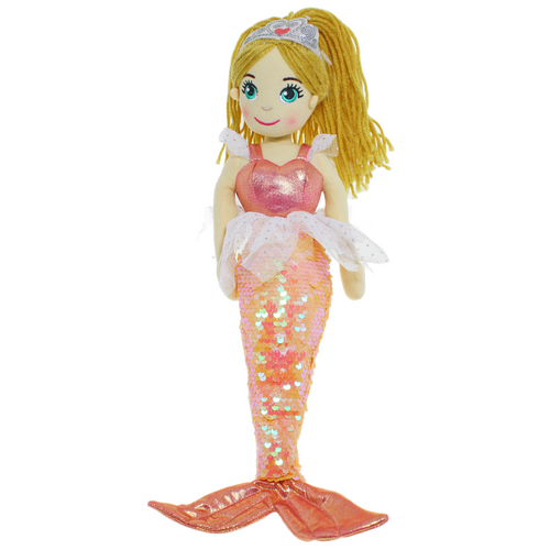Cotton Candy Imports Sequined Mermaid Dolls - Coral Pink Alana MER272