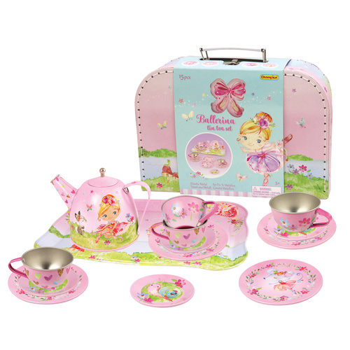 Kaper Kidz Ballerina Tin Tea Set in Suitcase CH42088